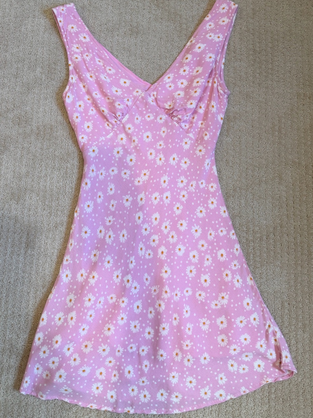 Skylar + Madison Pink Floral Slip Dress with White Daisies M